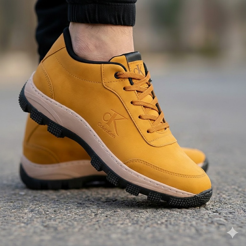 کفش مردانه عسلی CK مدل Behdad